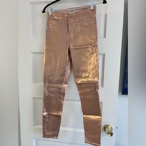 L’agence coated skinny jeans